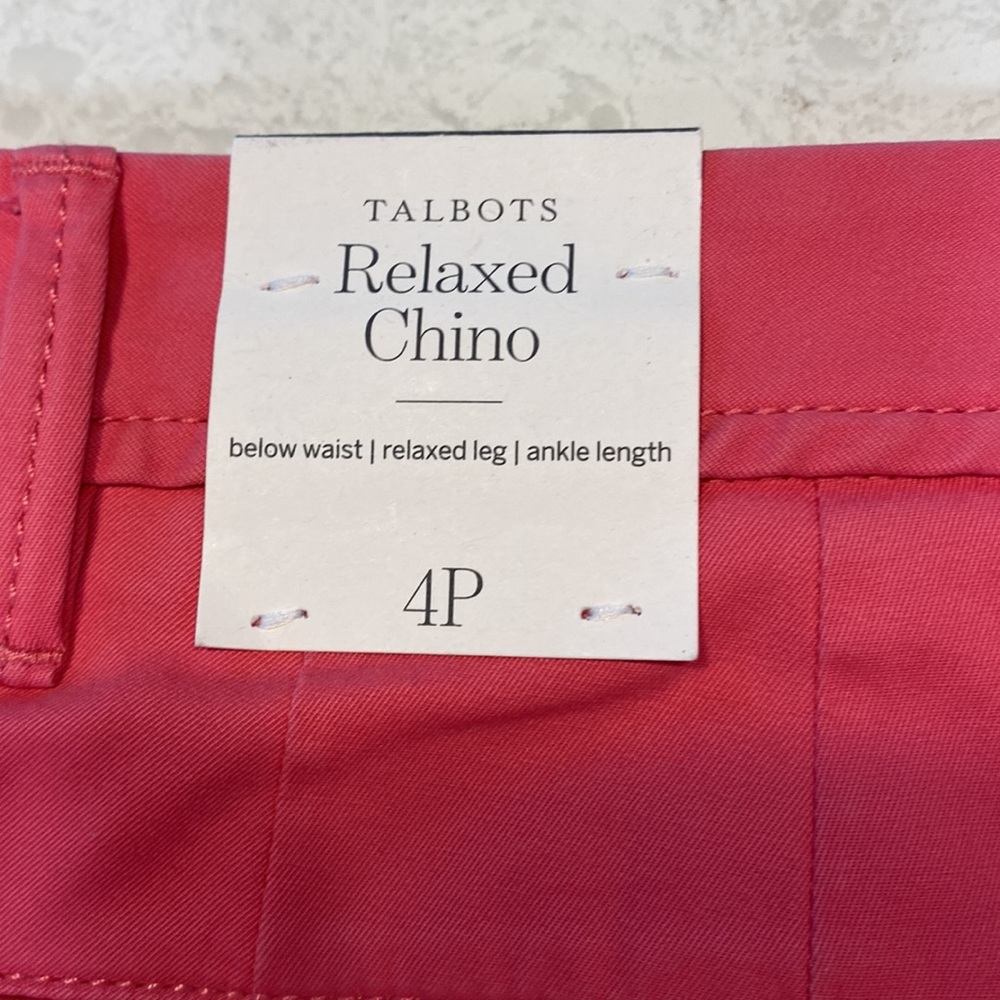 Womens Talbots pink chino size 4P